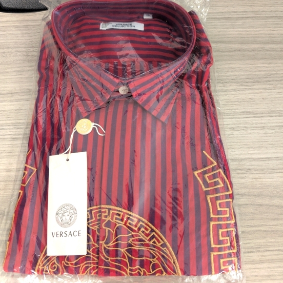 NWT Red Versace Dress Shirt - Picture 2 of 3